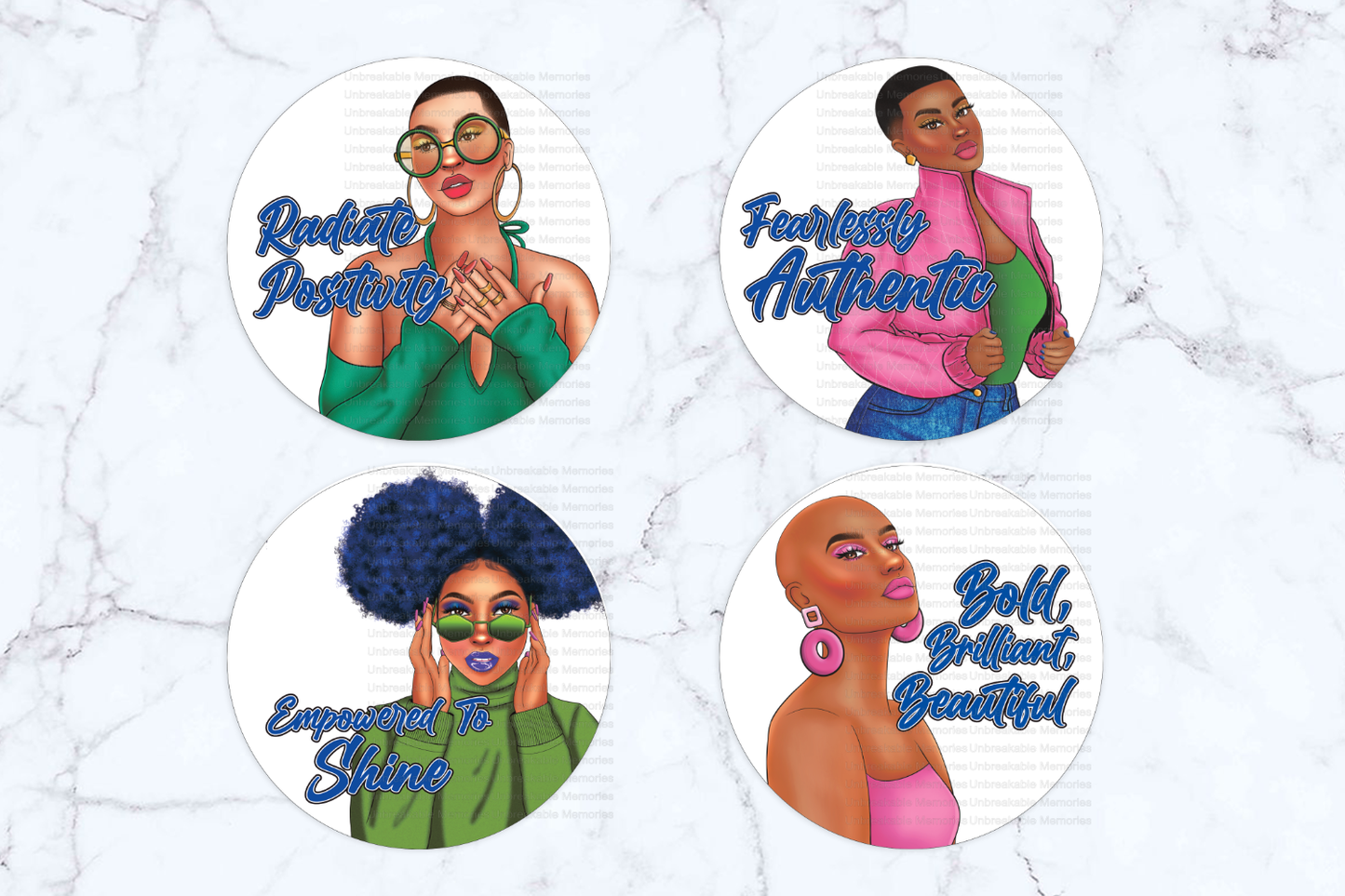 Affirmation Coaster Set - "Fearlessly Radiant"